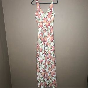 SMYM White Floral Maxi Dress • Size Medium